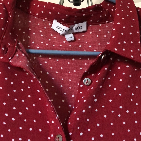 Red white polka dot, light blouse - Picture 2 of 2